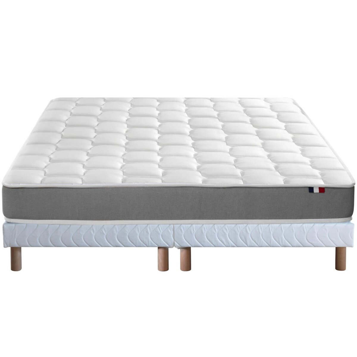 IDLITERIE Ensemble matelas mousse haute résilience CIRRUS avec sommier - confort français