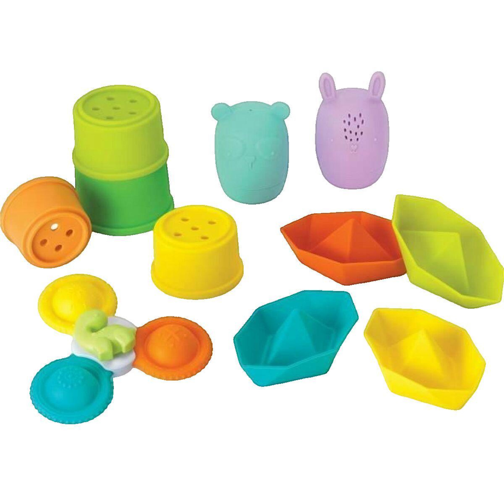 INFANTINO Jouets de bain Infantino Coffret 11 pièces en silicone bleu