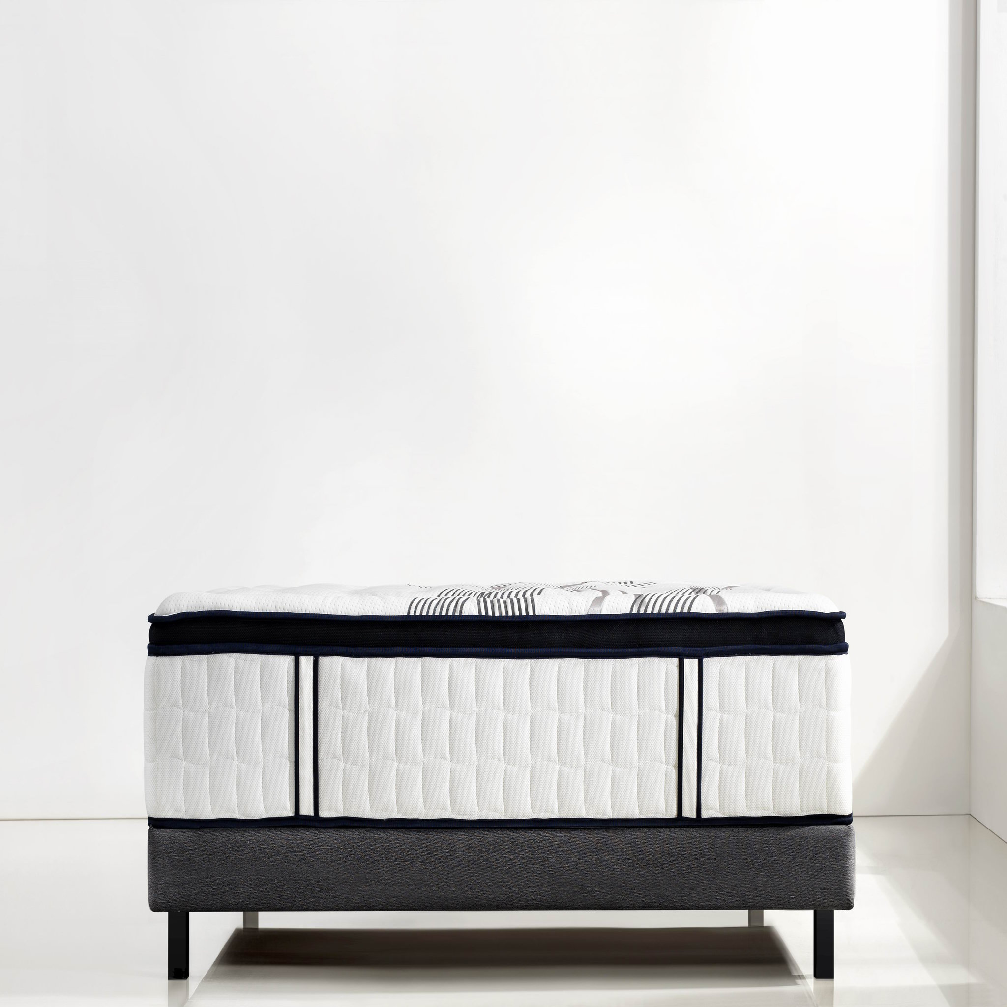 Voir la diapositive 4 : MemoryPur Ensemble matelas ressorts ensachés + sommier en kit 140x190 cm DIAMANT