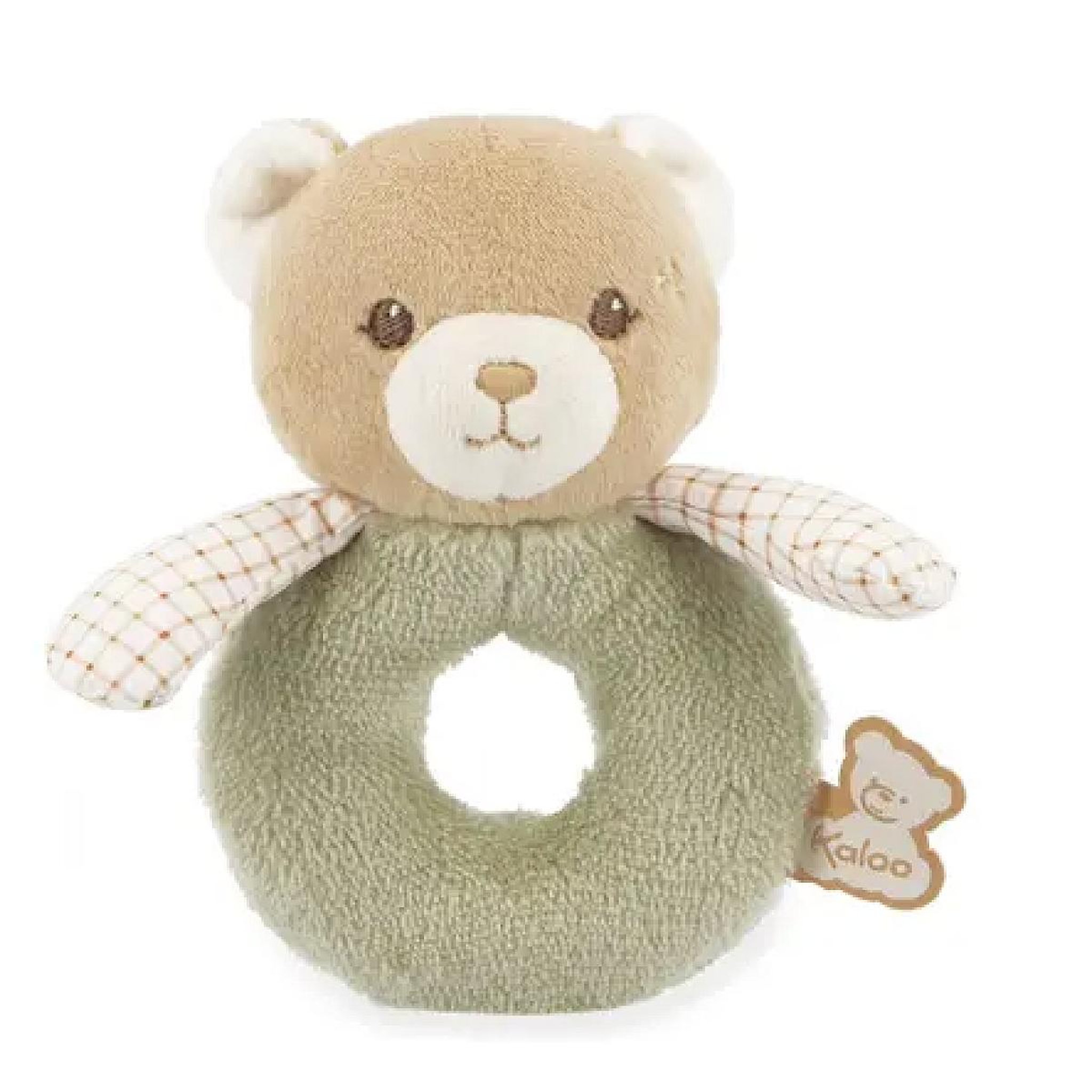 Kaloo Hochet Ours Vert en Fourrure Douce