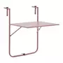 MARKET24 Table de balcon rabattable - Acier - 60 x 75 x 82-92 cm - Rose