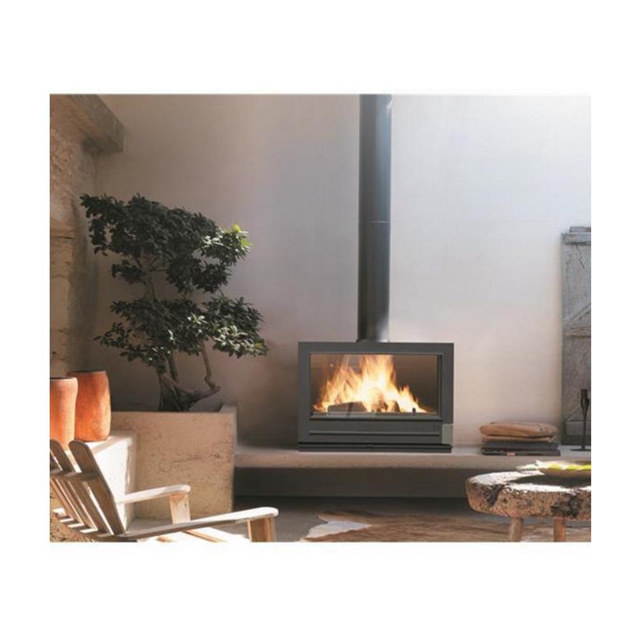 Voir la diapositive 3 : Invicta Poêle à bois fonte 12kw anthracite - 9128-04