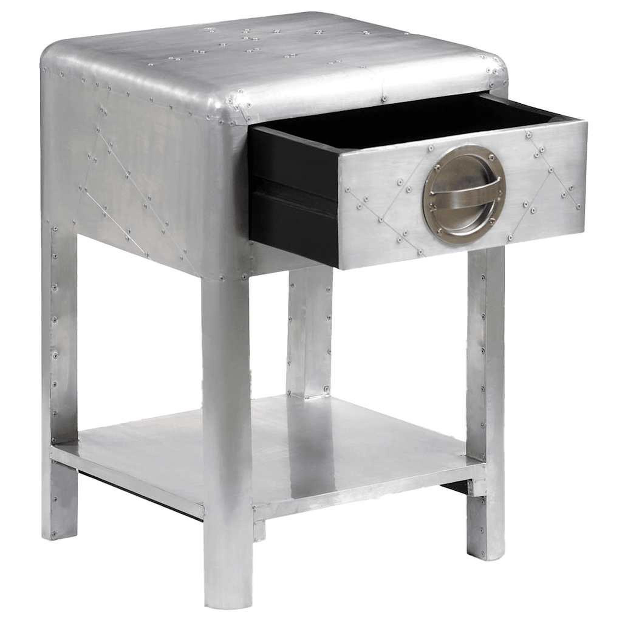 Voir la diapositive 5 : VIDAXL Table de coin avec 1 tiroir vintage style d'aviation