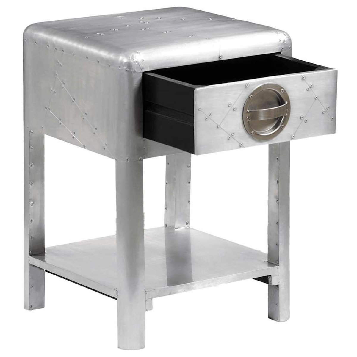 VIDAXL Table de coin avec 1 tiroir vintage Style d'aviation