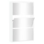 Voir la diapositive 2 : VIDAXL Armoire chaussures miroir 3niveaux Blanc brillant 63x17x102,5cm