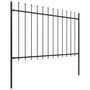 Voir la diapositive 2 : VIDAXL Cloture de jardin avec dessus en lance Acier 3,4x1,2 m Noir