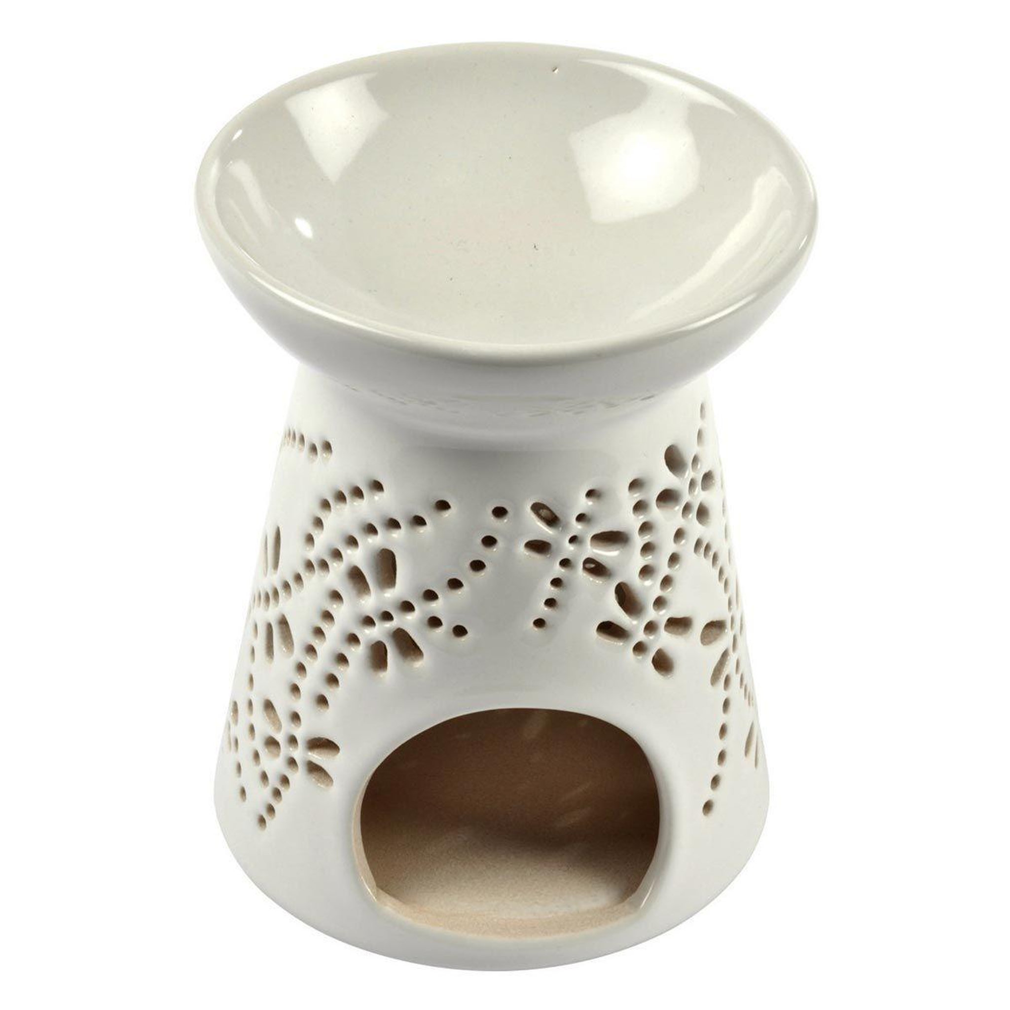 HOMEA Brûle parfum en céramique  libellules  9cm blanc