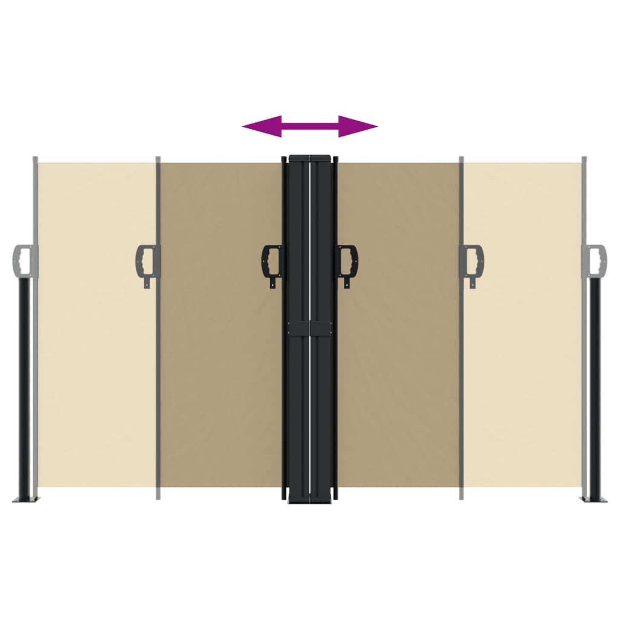 Voir la diapositive 5 : VIDAXL Auvent lateral retractable beige 140x600 cm