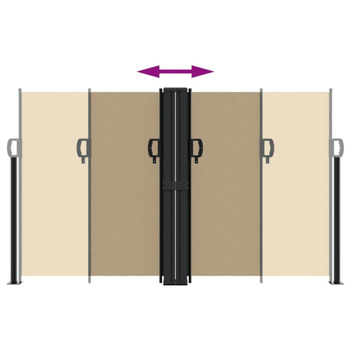 VIDAXL Auvent lateral retractable beige 140x600 cm