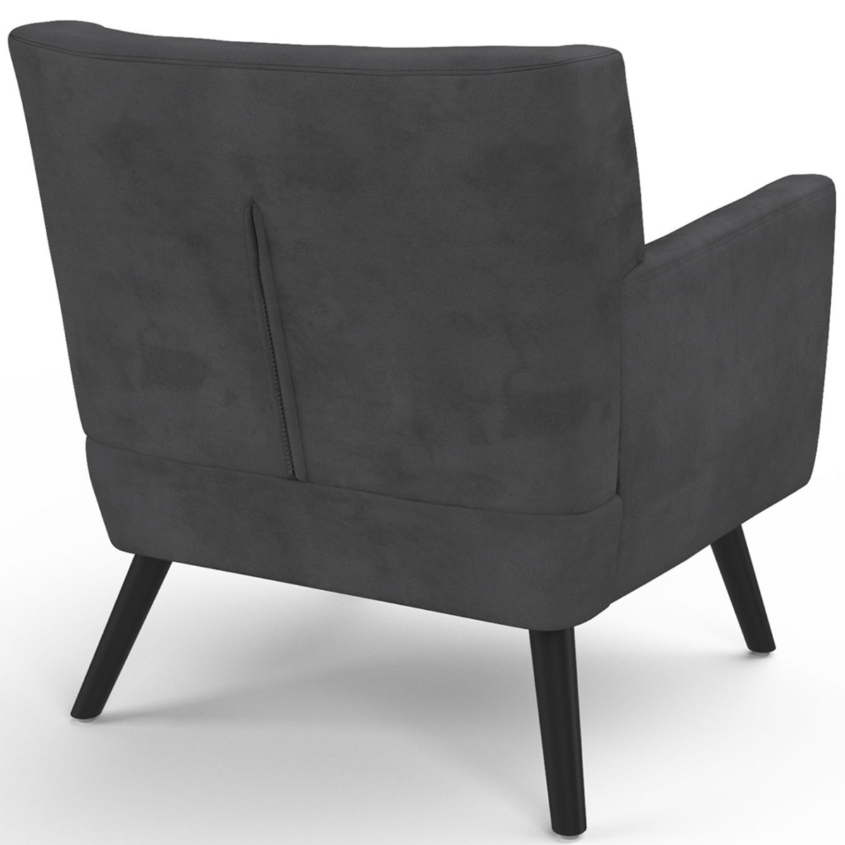 ID MARKET Fauteuil scandinave ANITA en velours gris anthracite