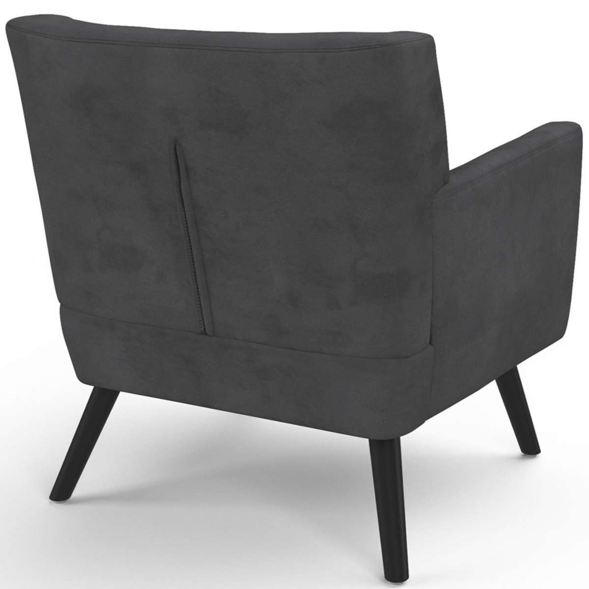 ID MARKET Fauteuil scandinave ANITA en velours gris anthracite