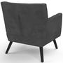 Voir la diapositive 4 : ID MARKET Fauteuil scandinave ANITA en velours gris anthracite