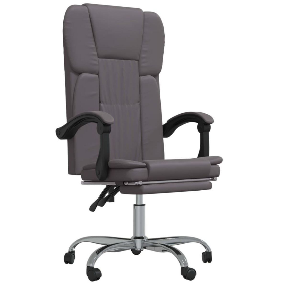 VIDAXL Fauteuil inclinable de bureau Gris Similicuir
