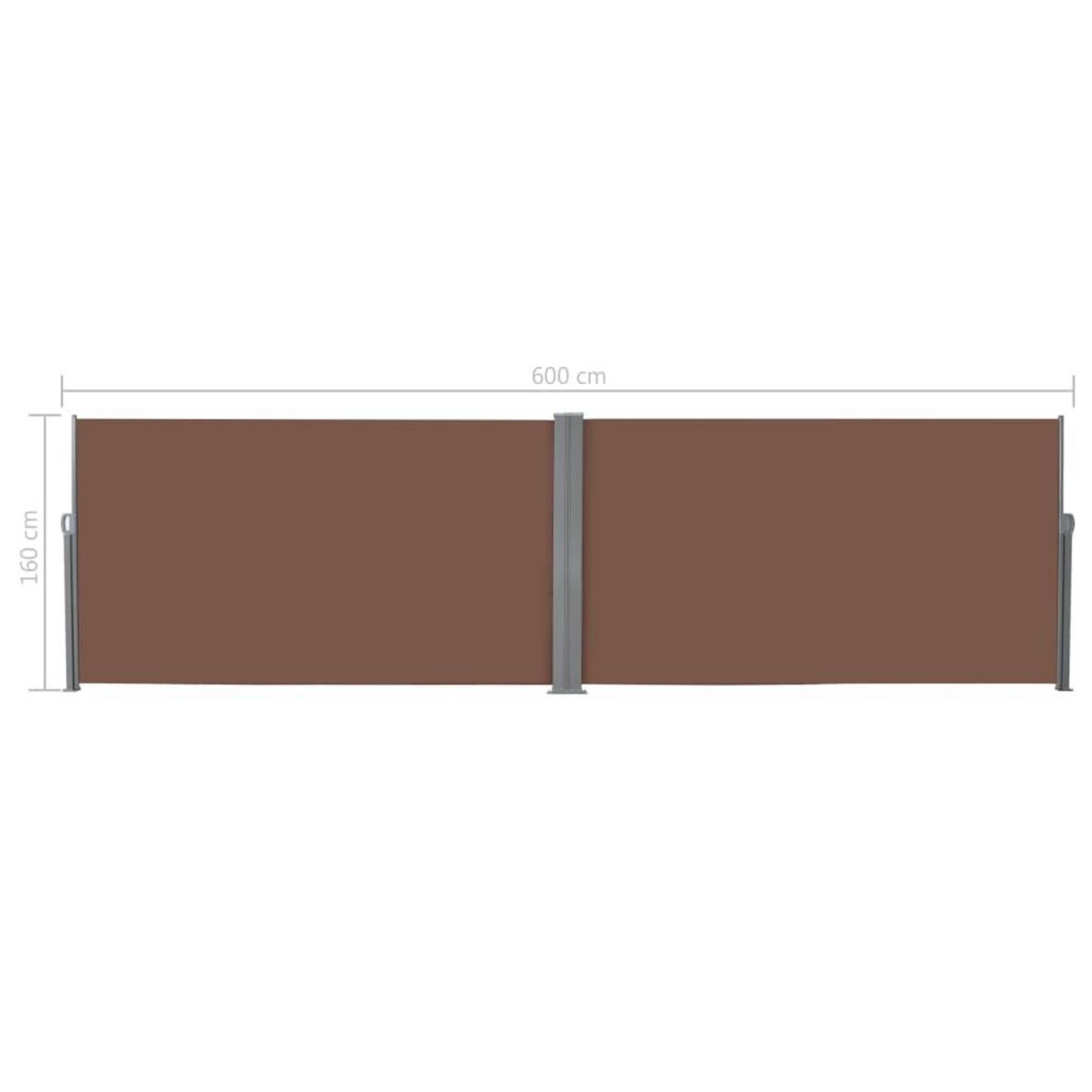 VIDAXL Auvent lateral retractable 160 x 600 cm Marron