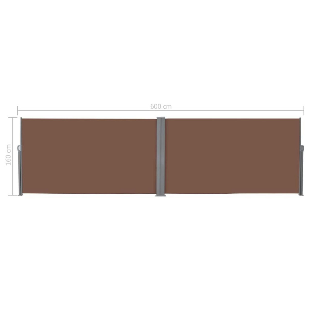 VIDAXL Auvent lateral retractable 160 x 600 cm Marron