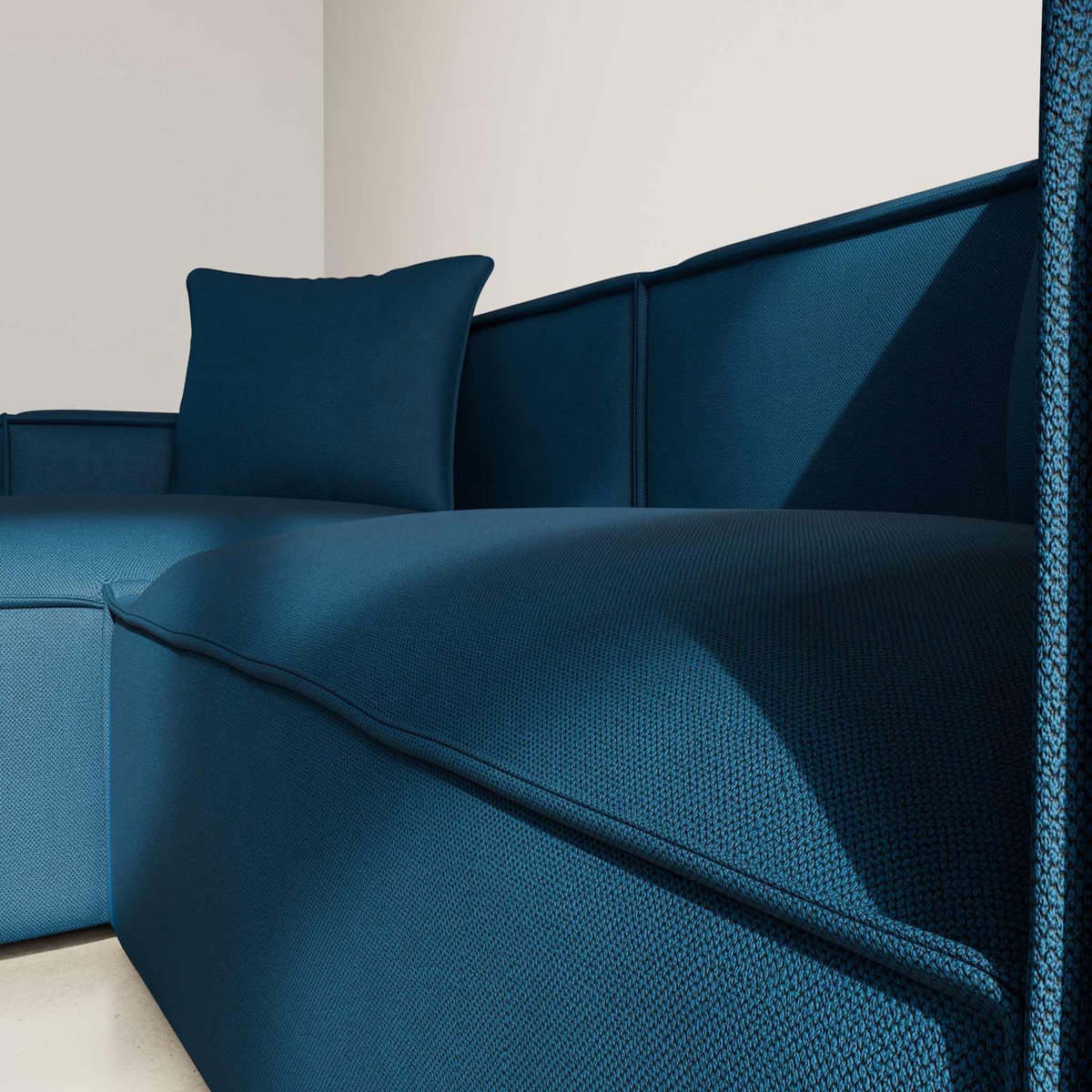 BEST MOBILIER Atlas - canapé d'angle réversible 4 places en velours texturé