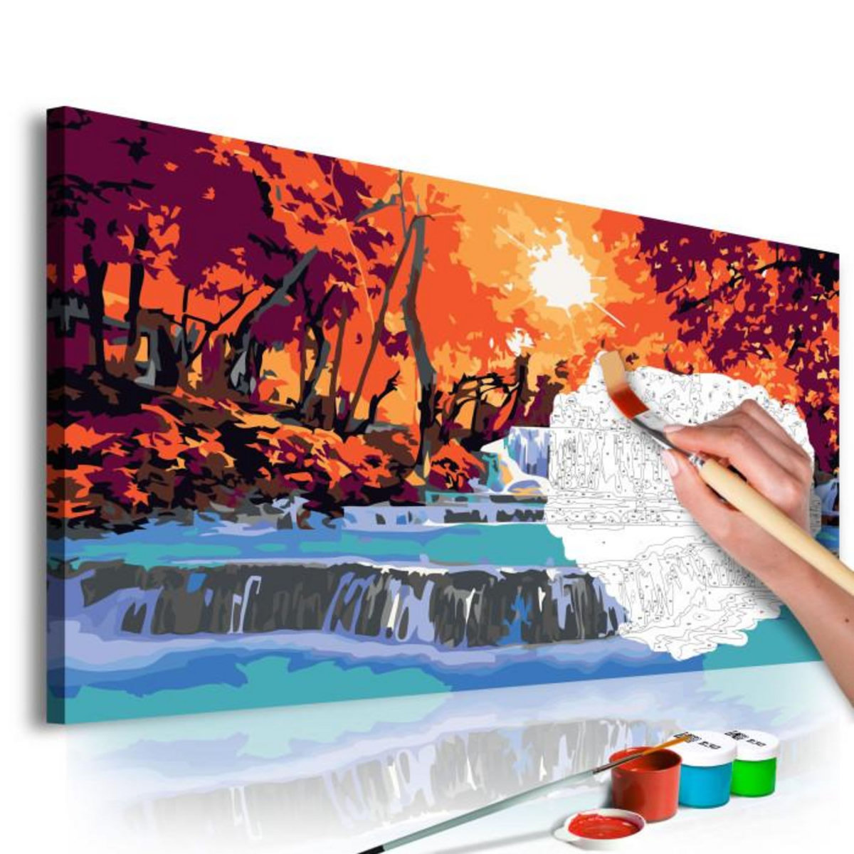 Paris Prix Tableau à Peindre Soi-Même  Cascade  40x60cm