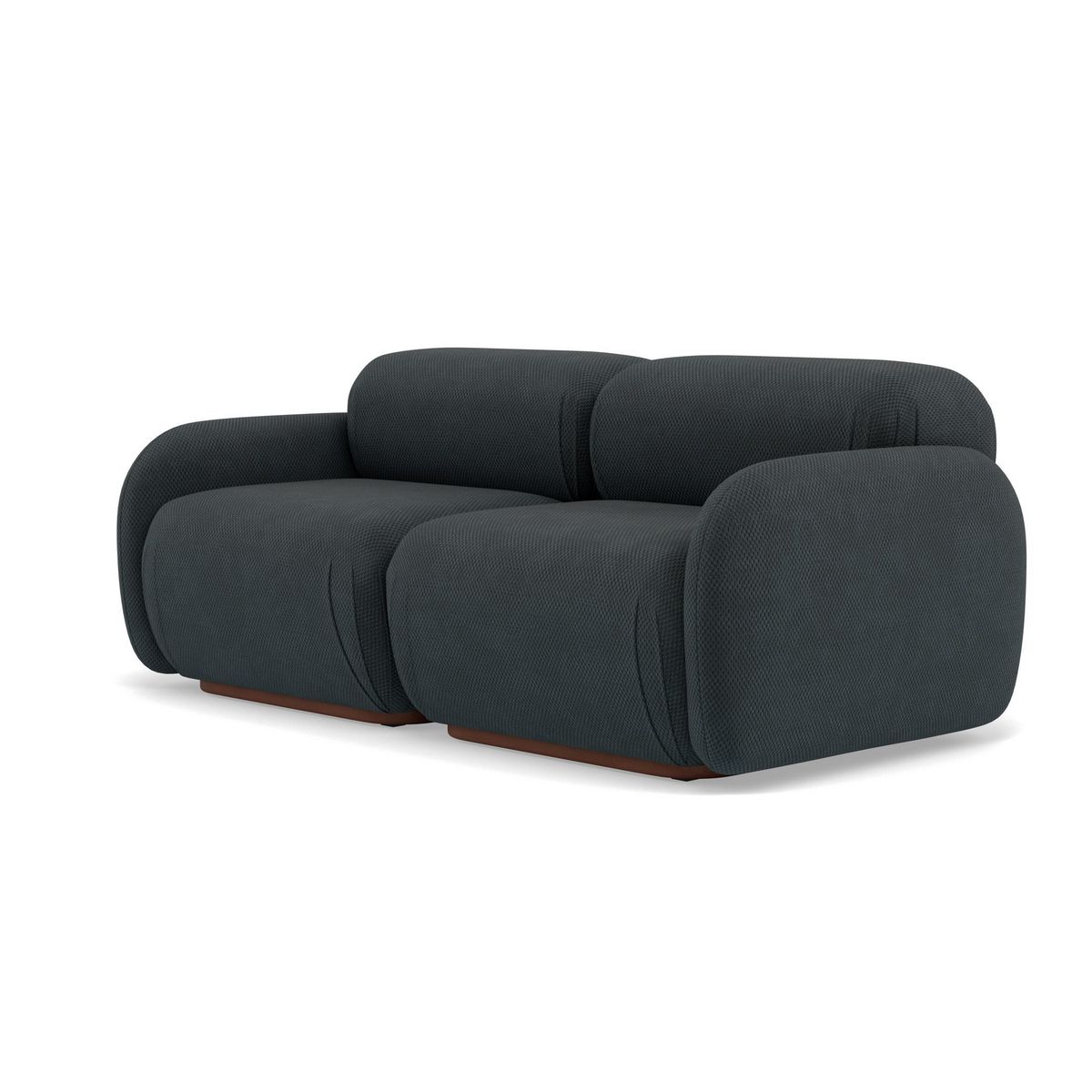 LISA DESIGN Penelope - canapé droit modulable 2 places en velours texturé