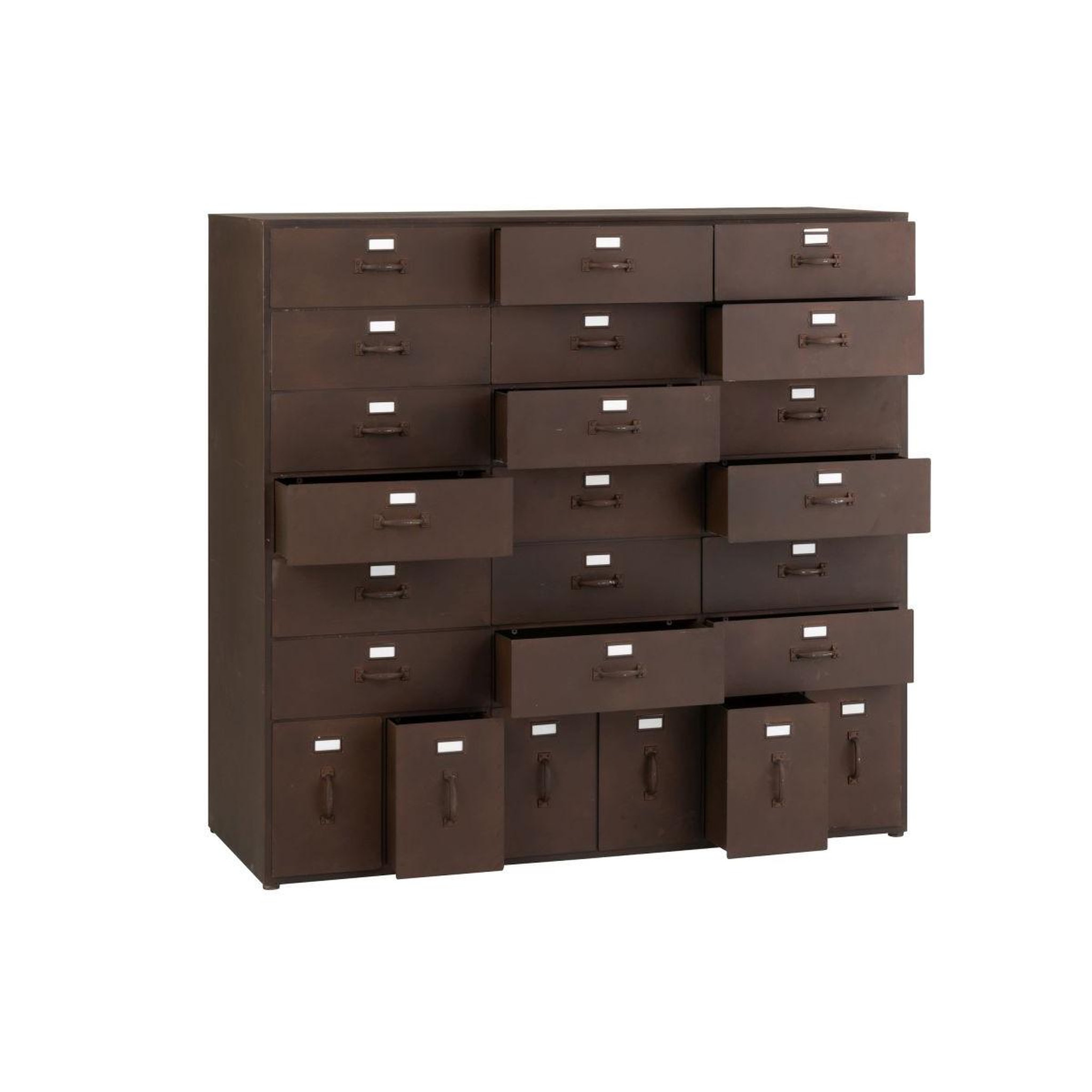 Voir la diapositive 3 : J-LINE Meuble de Rangement en Métal  Bade  125cm Marron