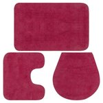 VIDAXL Jeu de tapis de salle de bain 3 pcs Tissu Fushsia