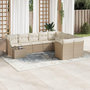 Voir la diapositive 1 : VIDAXL Salon de jardin avec coussins 10 pcs beige resine tressee