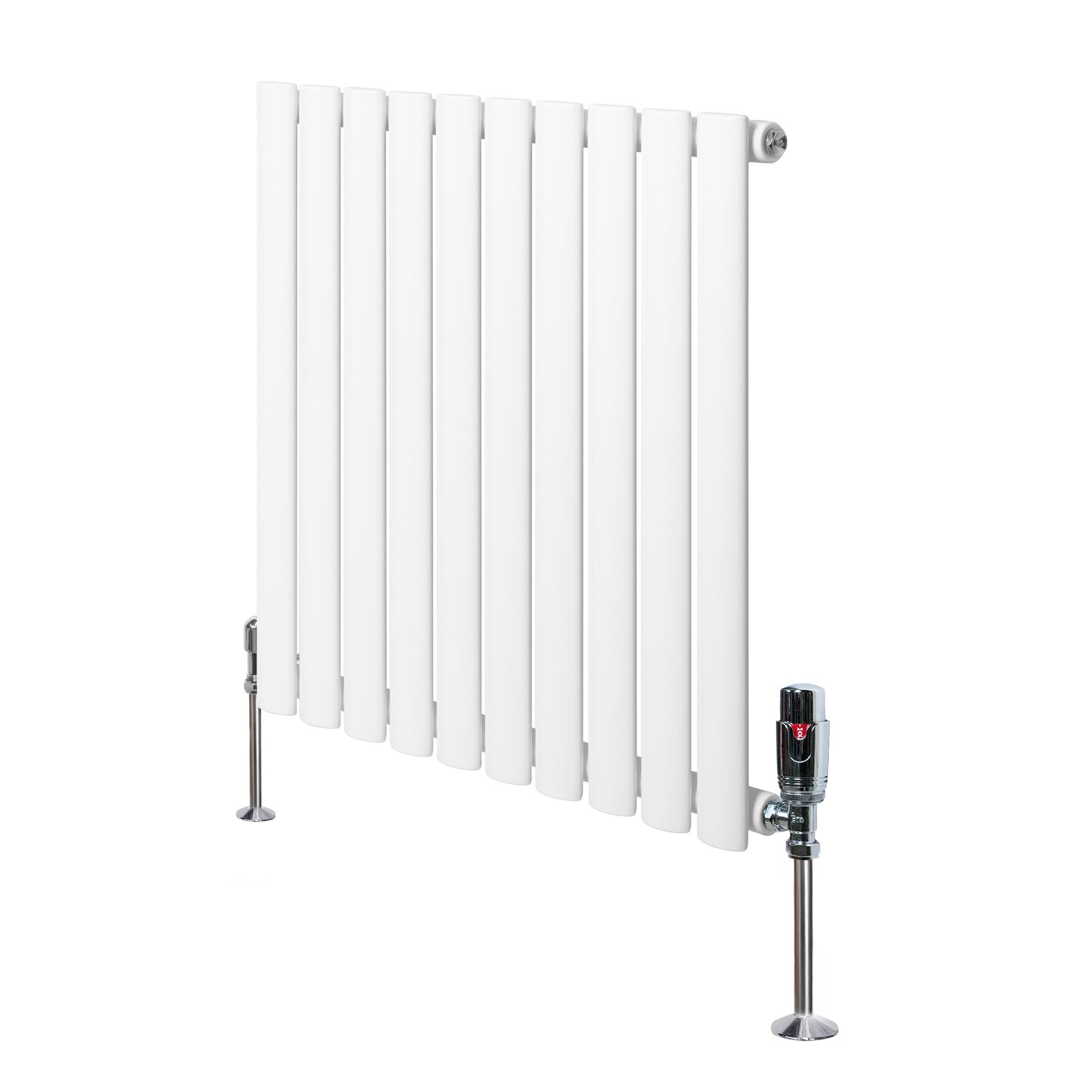 Voir la diapositive 1 : MONSTERSHOP Radiateur à colonnes ovales & vannes, 1 panneau - 600 x 600 mm