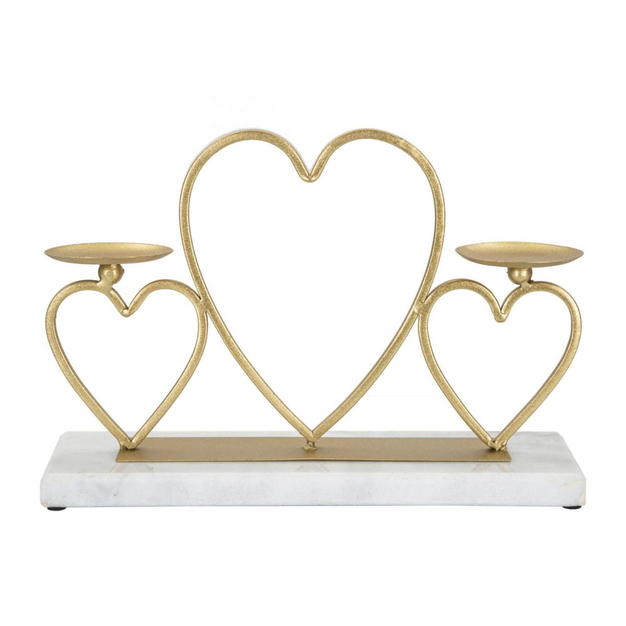 Paris Prix Bougeoir design en marbre  cœur  30cm or