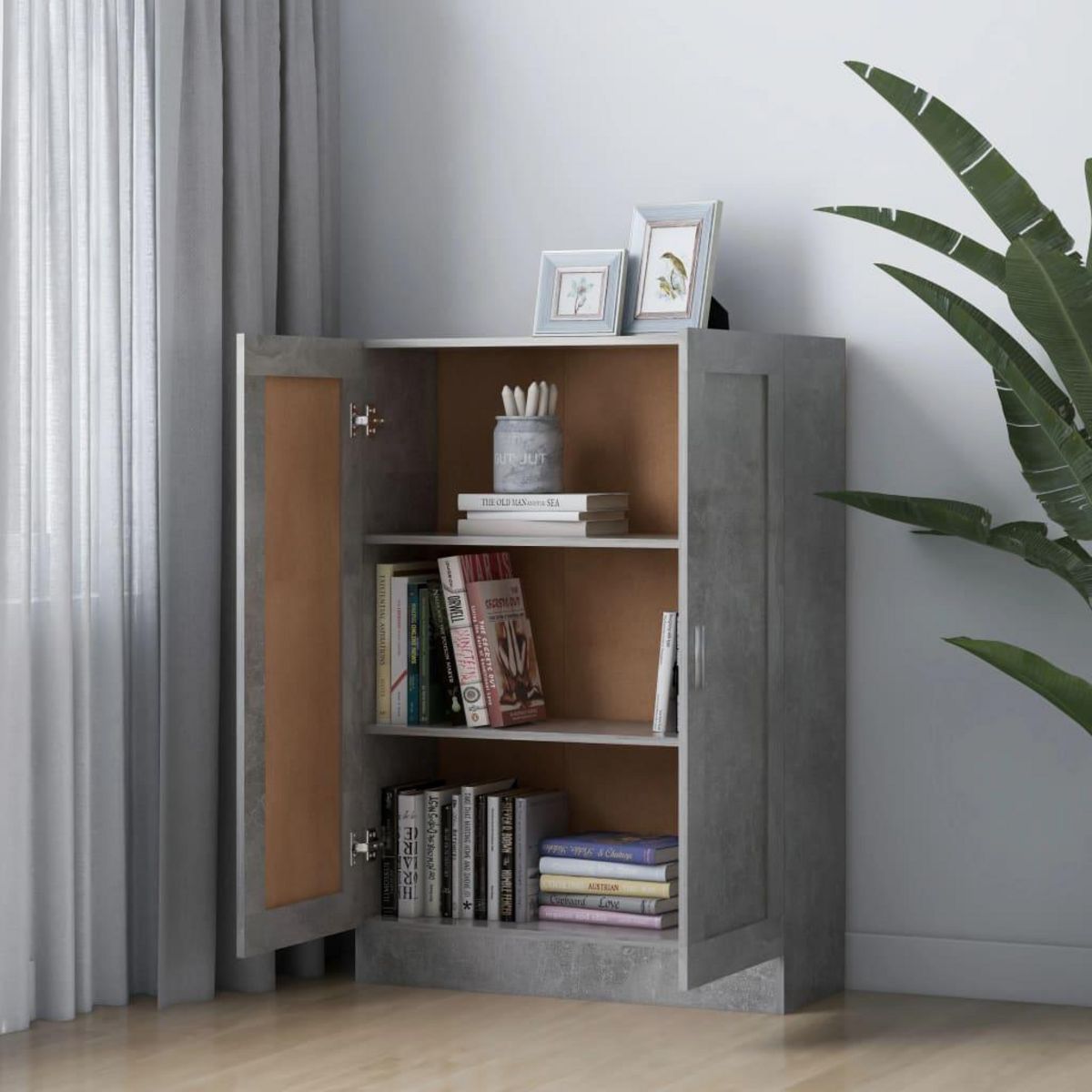 VIDAXL Bibliotheque Gris beton 82,5x30,5x115 cm Bois d'ingenierie