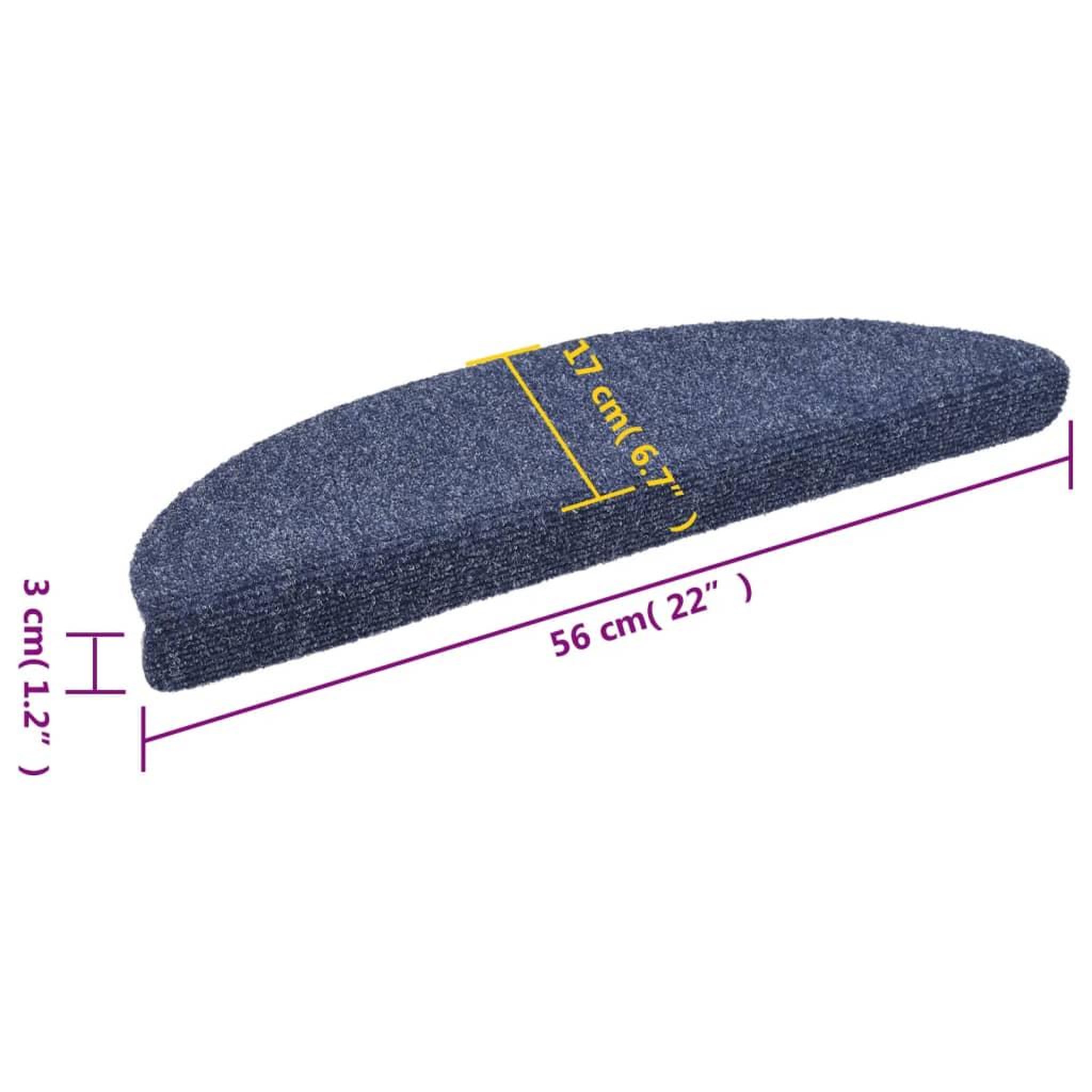 Voir la diapositive 6 : VIDAXL Tapis autoadhesifs de marches 5 pcs Bleu 56x17x3 cm Aiguillete