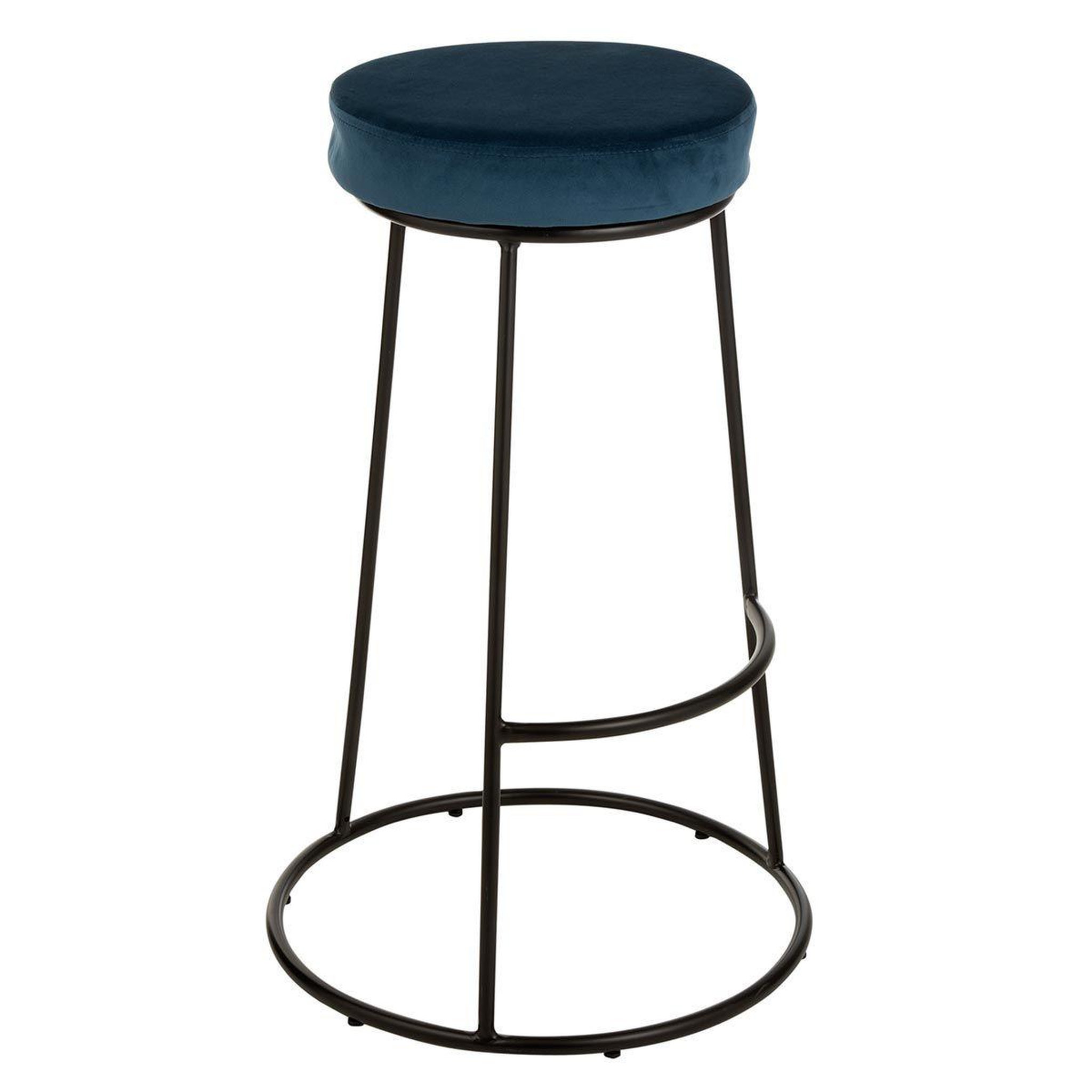 Voir la diapositive 3 : J-LINE Galette de chaise ronde  assise  34cm bleu