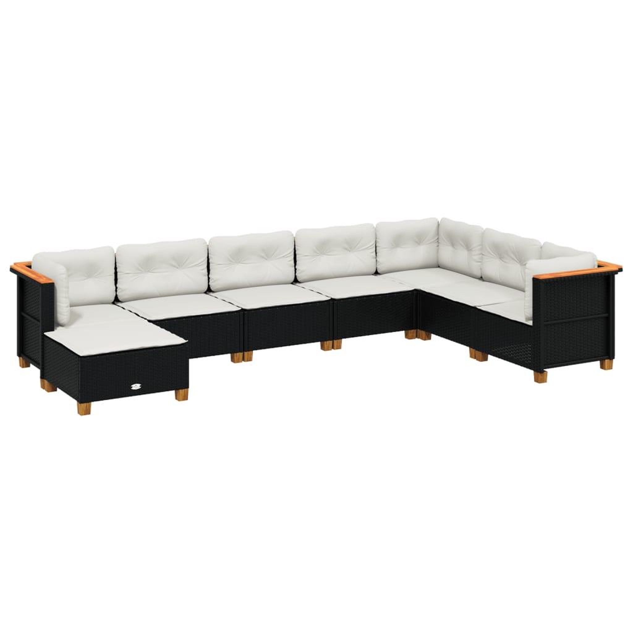 Voir la diapositive 2 : VIDAXL Salon de jardin 8 pcs avec coussins noir resine tressee
