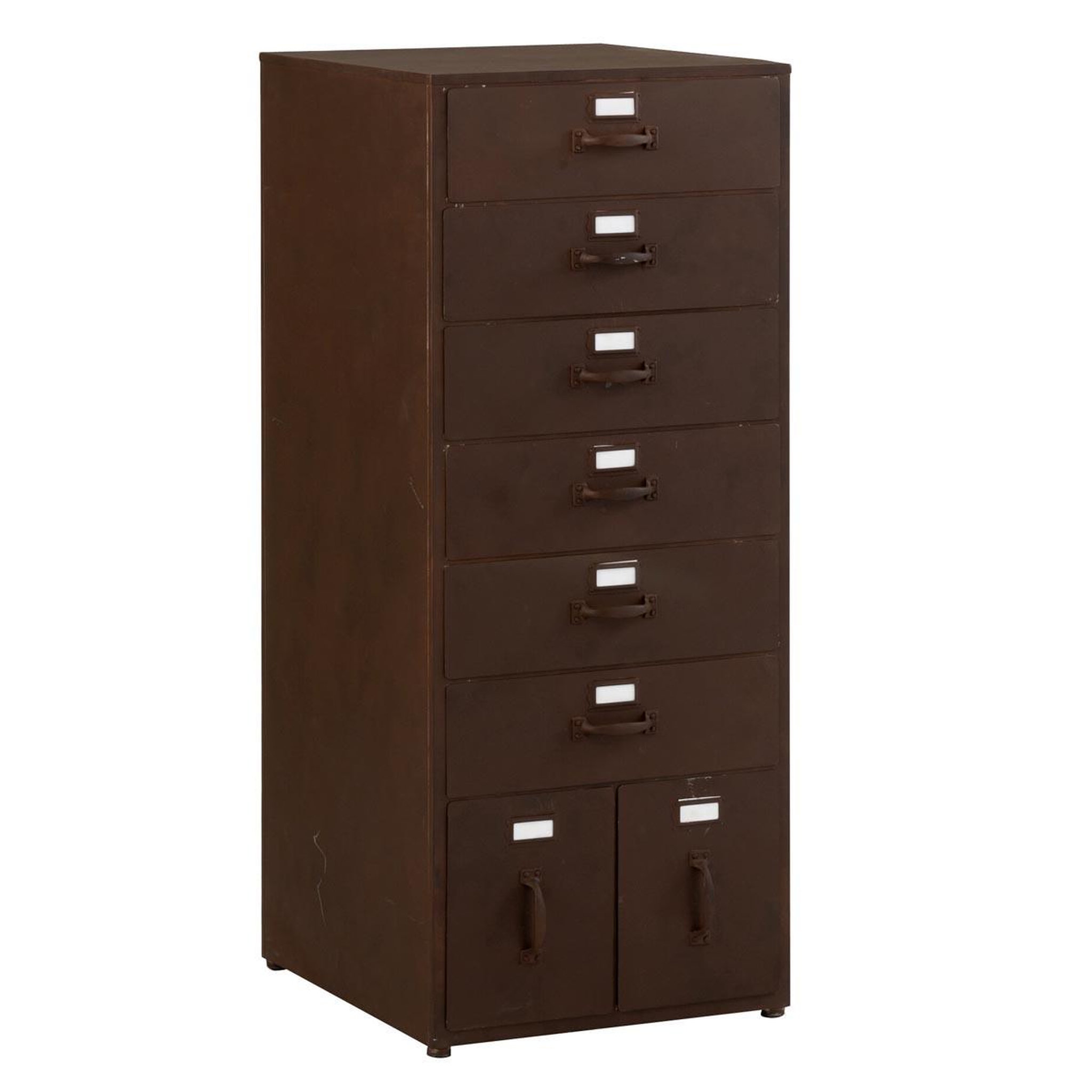 J-LINE Meuble de Rangement en Métal  Bade  101cm Marron