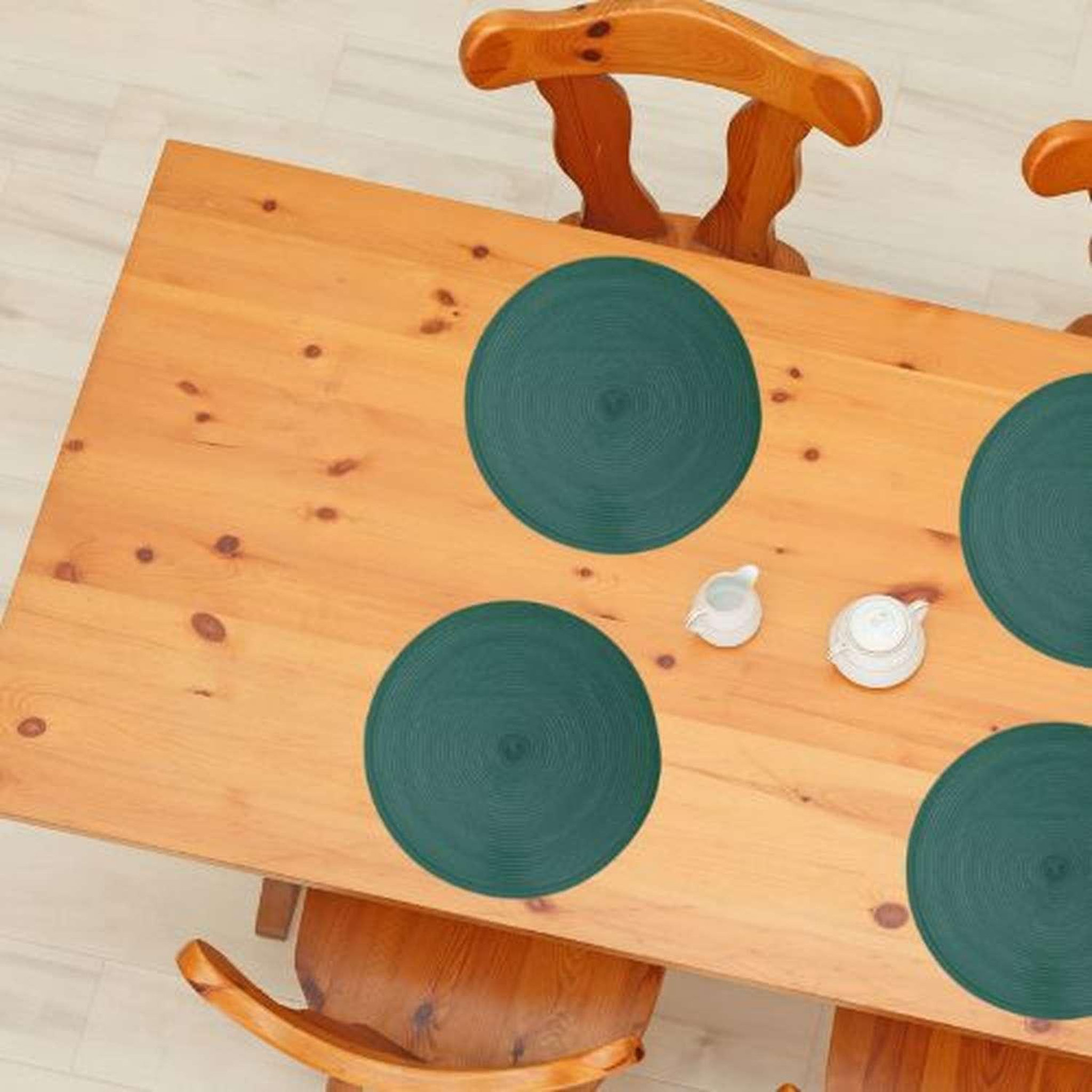 Voir la diapositive 2 : SECRET DE GOURMET Lot 6x Set de table Tressé Rond
