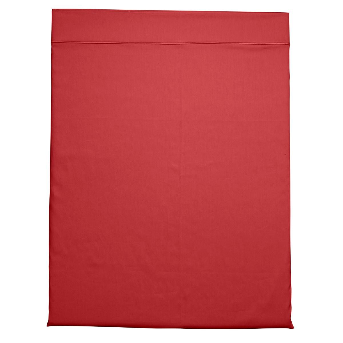 DODO Drap plat Partition Satin de coton Coloris Rouge