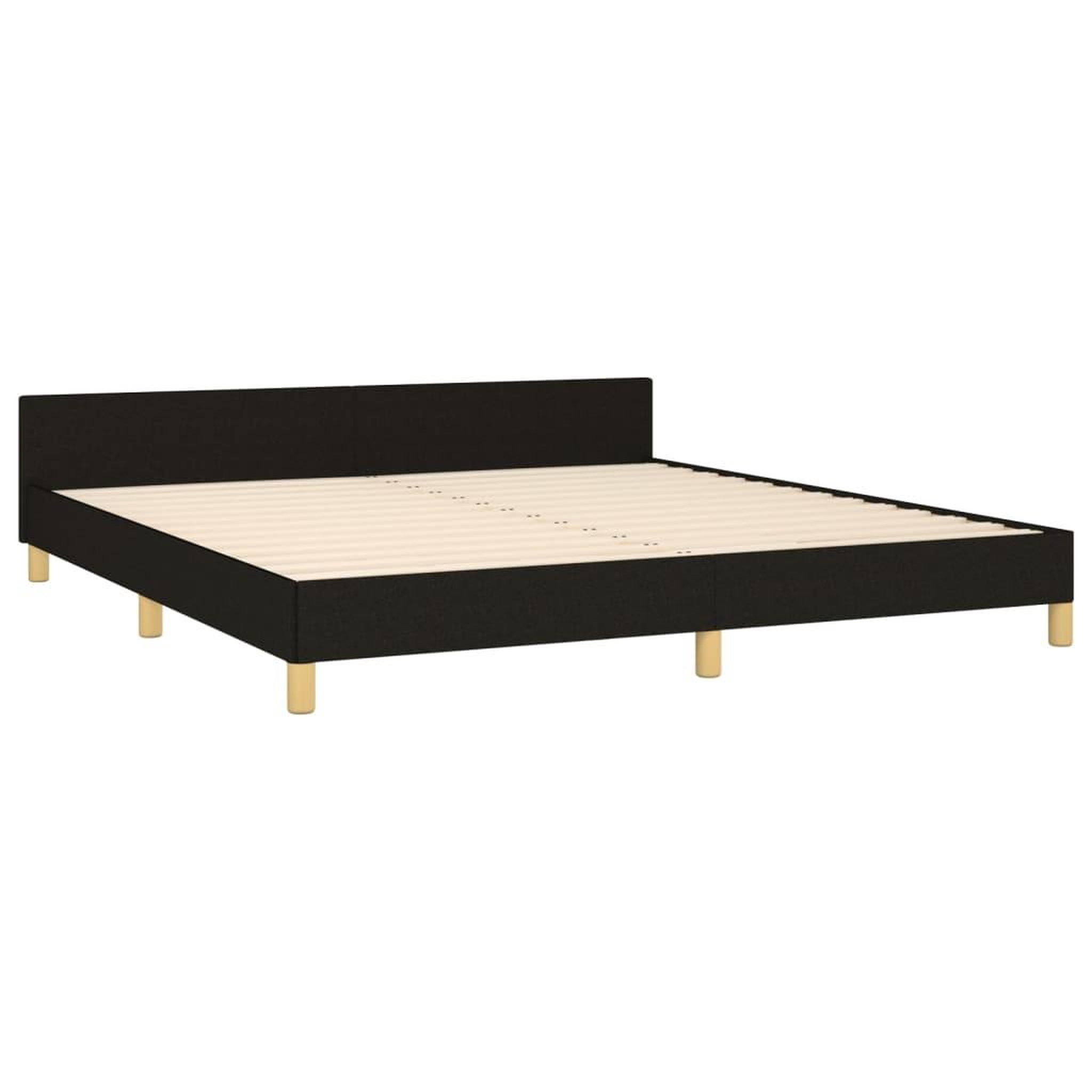 Voir la diapositive 4 : VIDAXL Cadre de lit sans matelas noir 160x200 cm tissu
