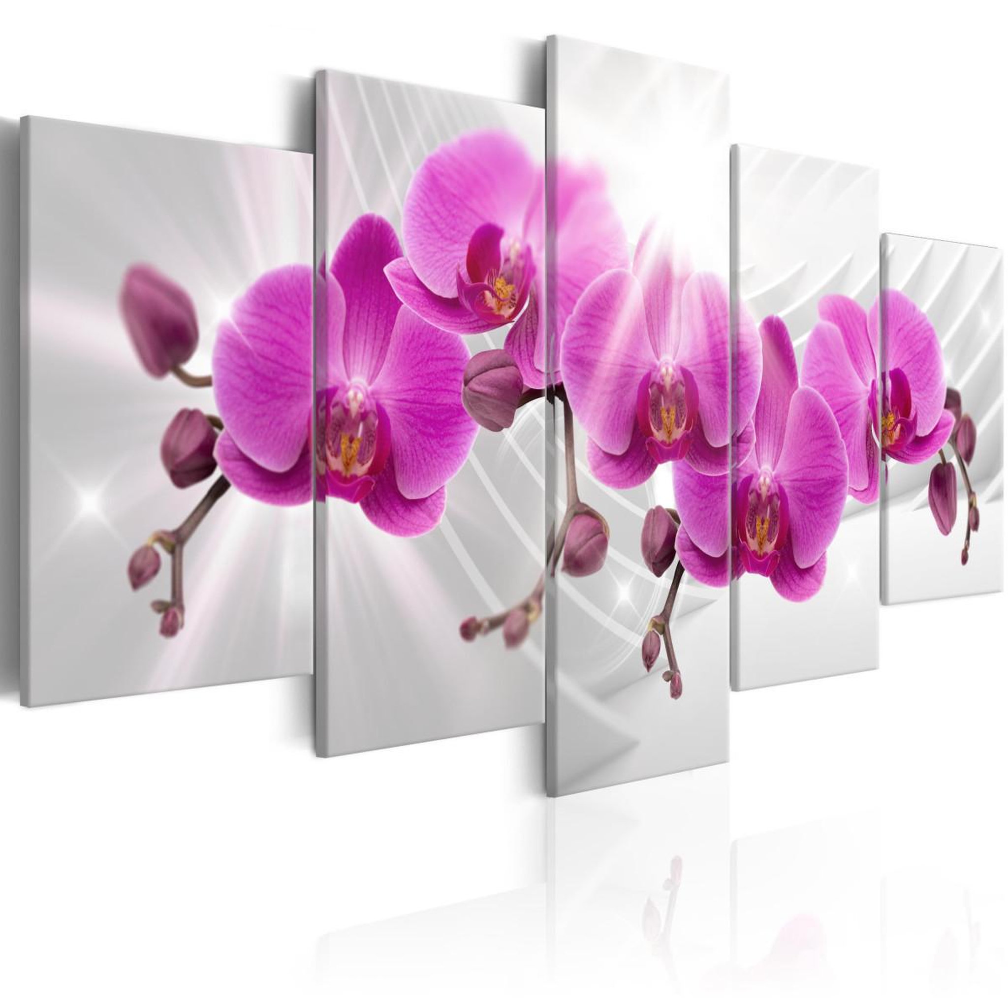 Paris Prix Tableau imprimé  abstract garden : pink orchids. Coloris disponibles : Multicolore