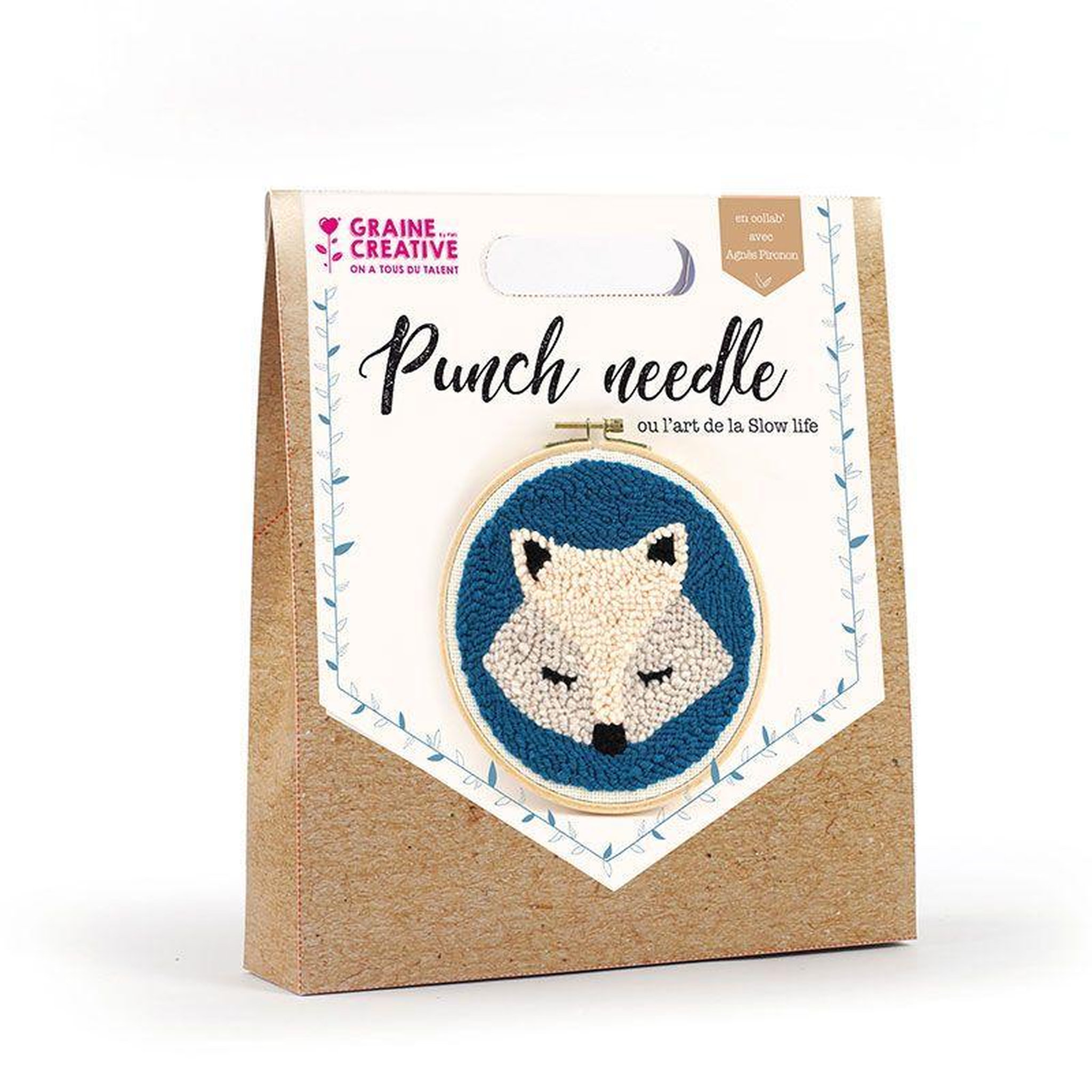 Voir la diapositive 1 : Graine créative Coffret punch needle ø 20 cm - renard