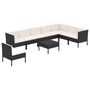 Voir la diapositive 2 : VIDAXL Salon de jardin 9 pcs avec coussins Resine tressee Noir