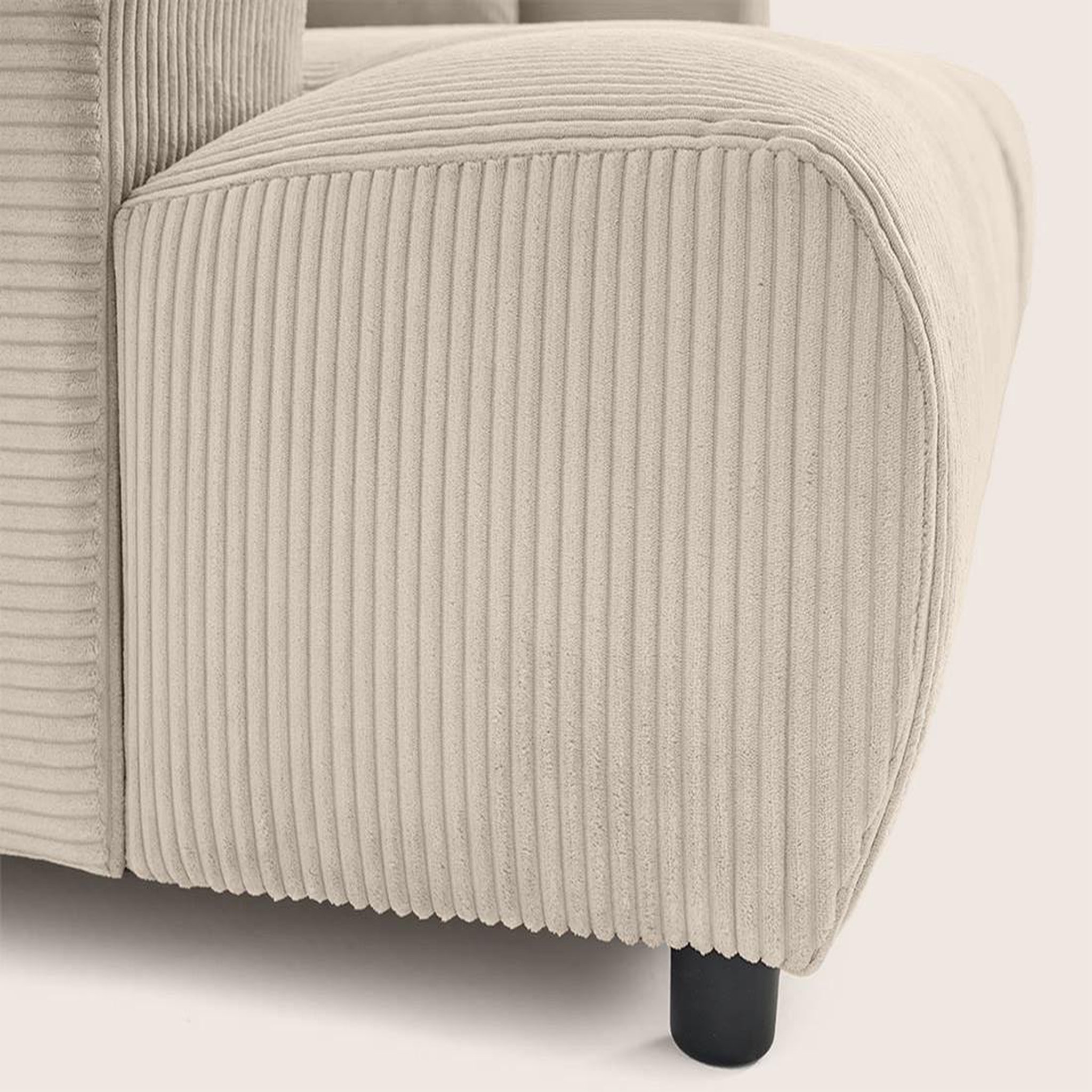 Voir la diapositive 6 : LISA DESIGN Garance - canapé droit 4 places double méridienne - assise profonde - en velours côtelé