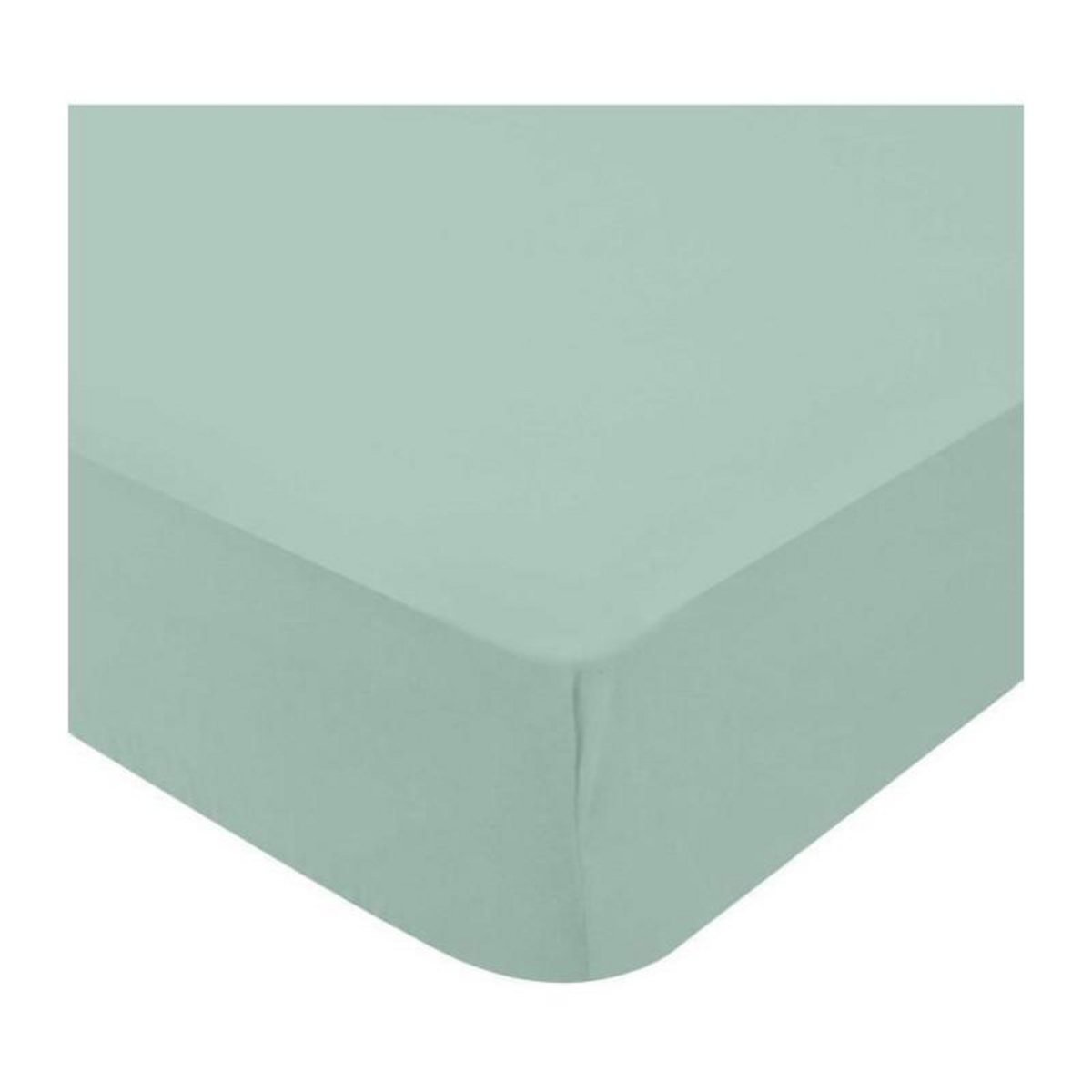 DOMIVA DOMIVA Lot 2 Draps housse Uni - Jersey - oeko-Tex - Blanc/Vert de gris - 60 x 120 cm