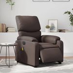 VIDAXL Fauteuil de massage inclinable electrique marron similicuir