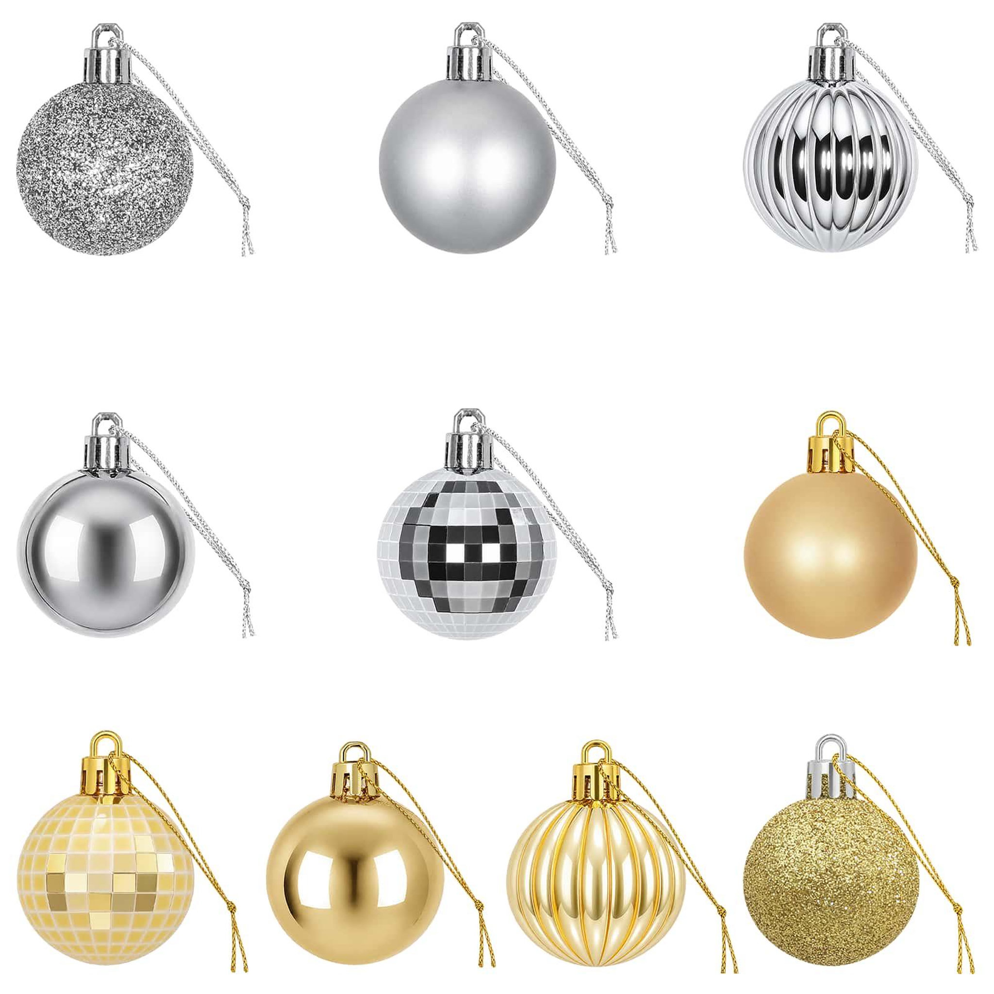 Voir la diapositive 5 : VIDAXL Ensemble de boules de Noël 100 pc Argente et dore 4 cm