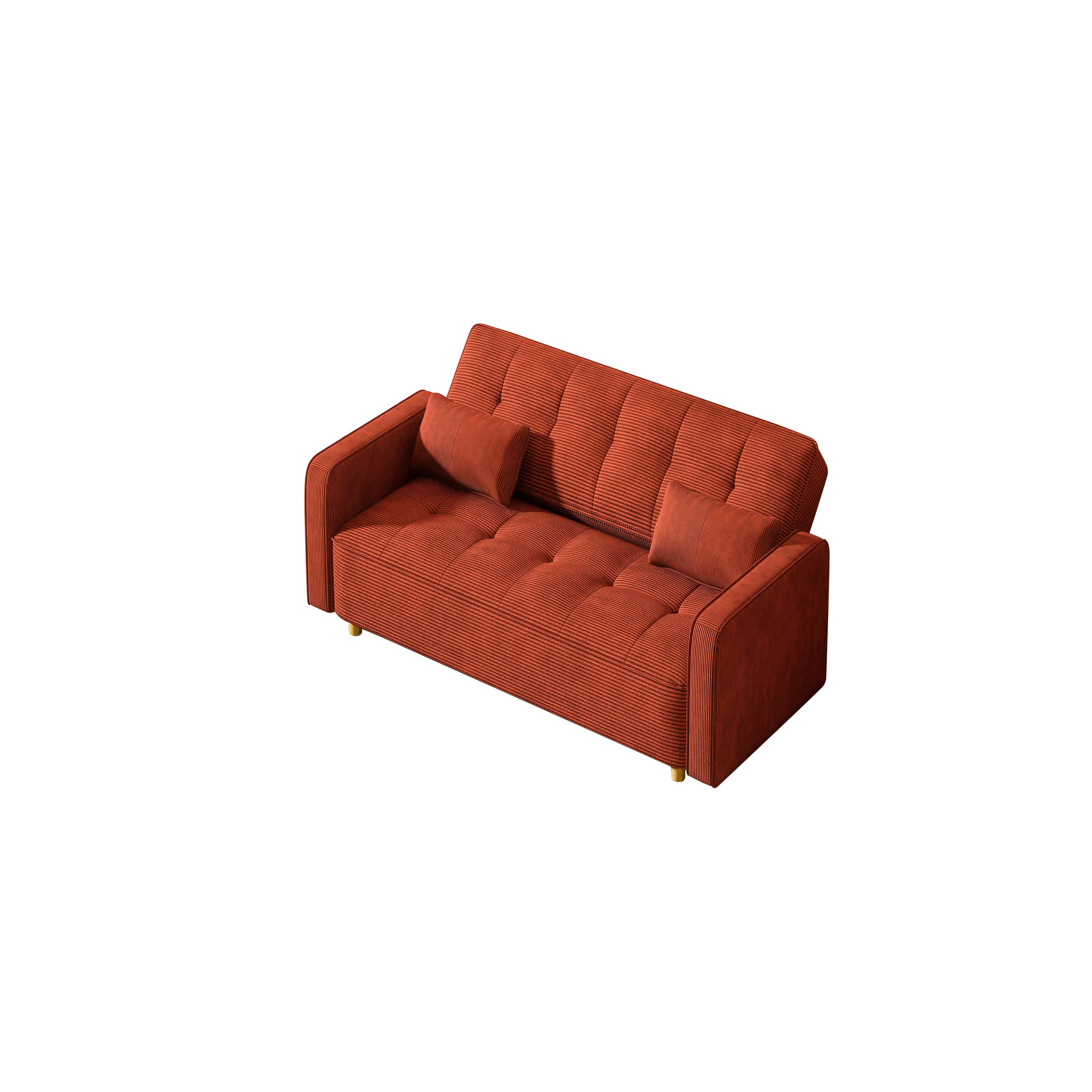 Voir la diapositive 6 : CONCEPT USINE Canapé scandinave convertible 3 places en velours côtelé terracotta copenhague