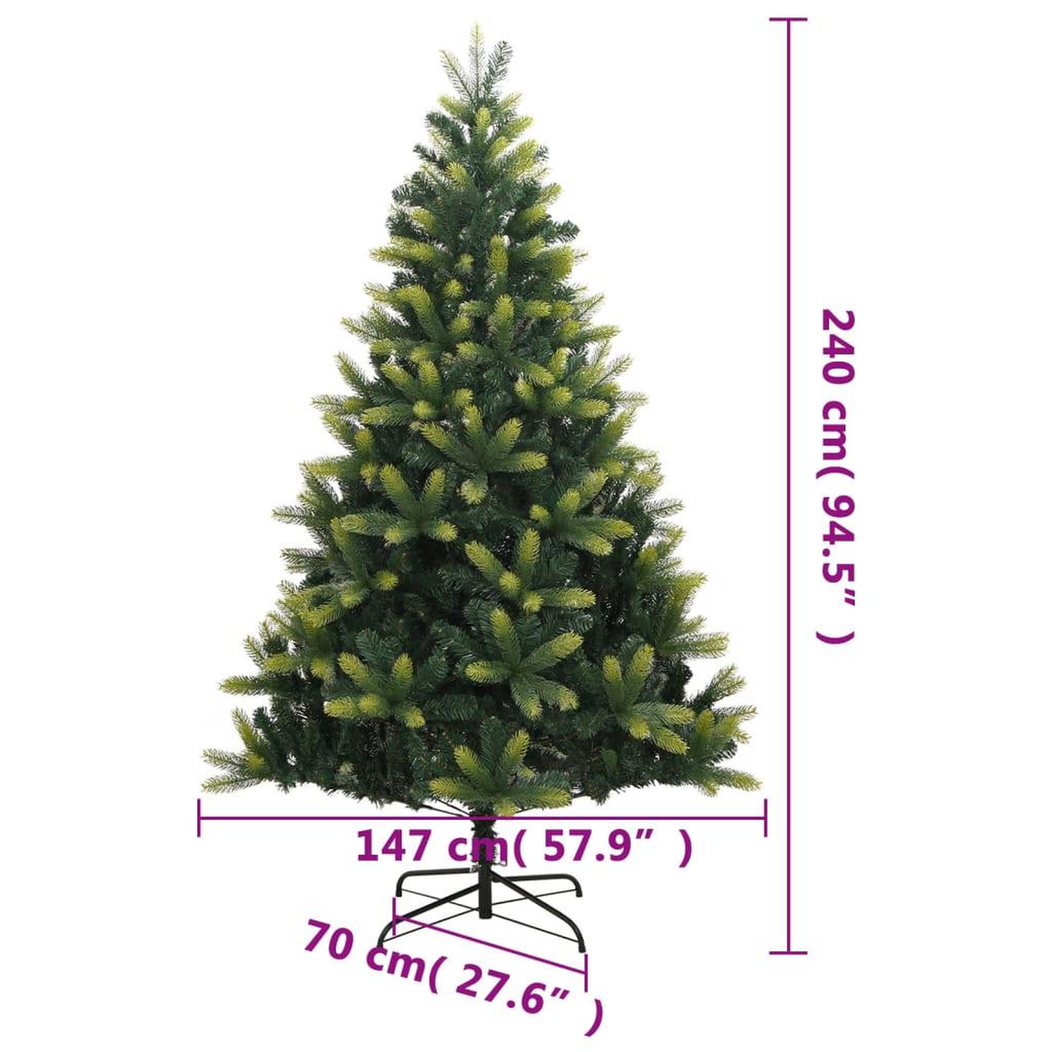 Voir la diapositive 6 : VIDAXL Sapin de Noël artificiel a charnieres avec support 240 cm