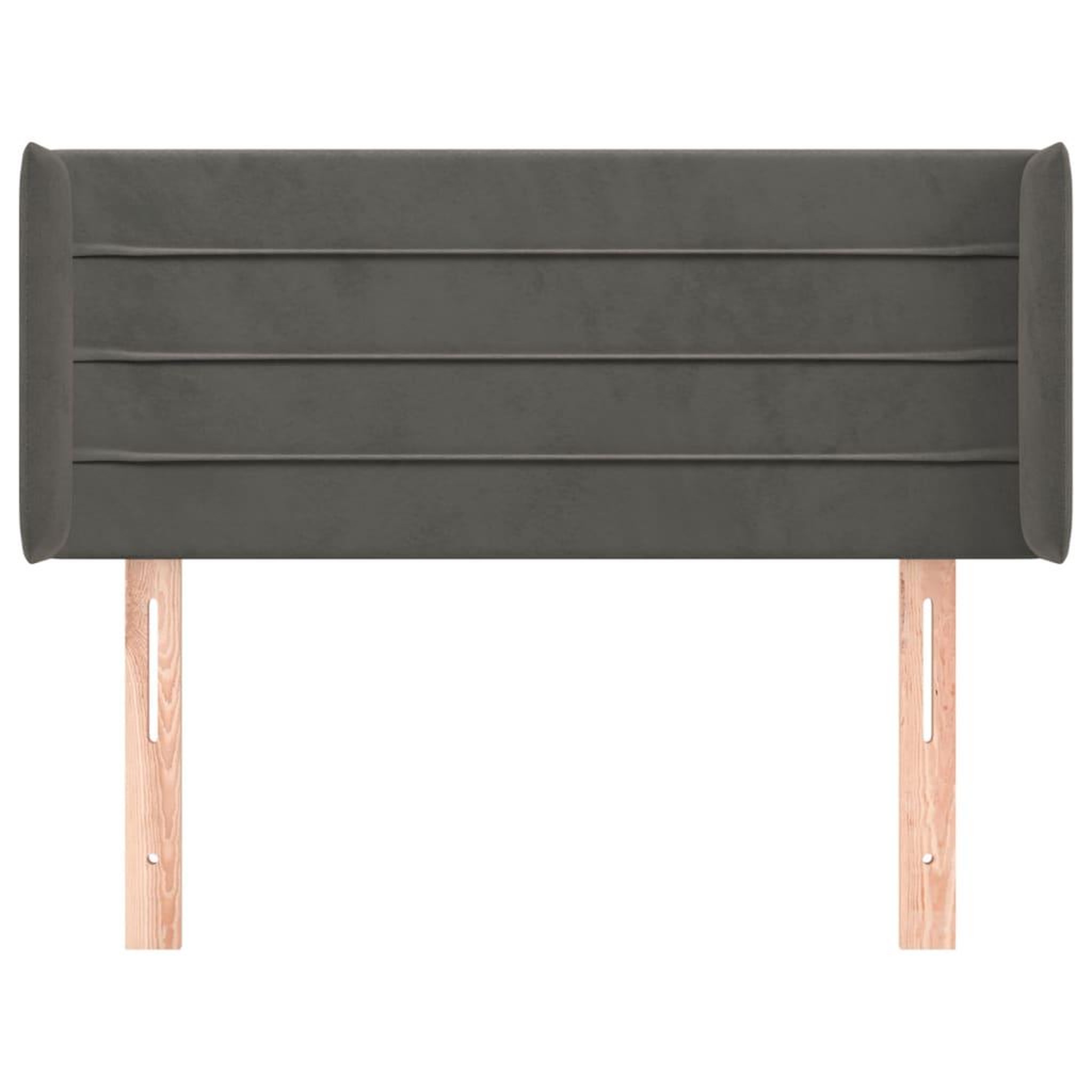 Voir la diapositive 3 : VIDAXL Tete de lit avec oreilles Gris fonce 93x16x78/88 cm Velours