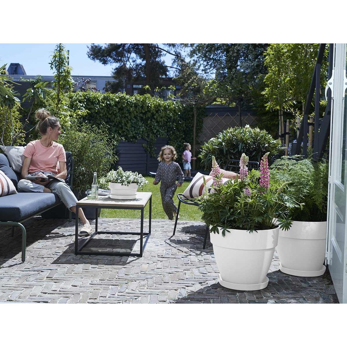 ELHO Pot de fleurs rond Vibia Campana - Ø 40 x H.33 cm - Blanc - Elho