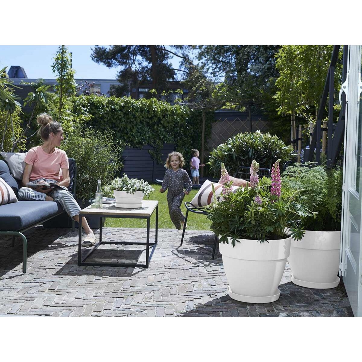 ELHO Pot de fleurs rond Vibia Campana - Ø 40 x H.33 cm - Blanc - Elho