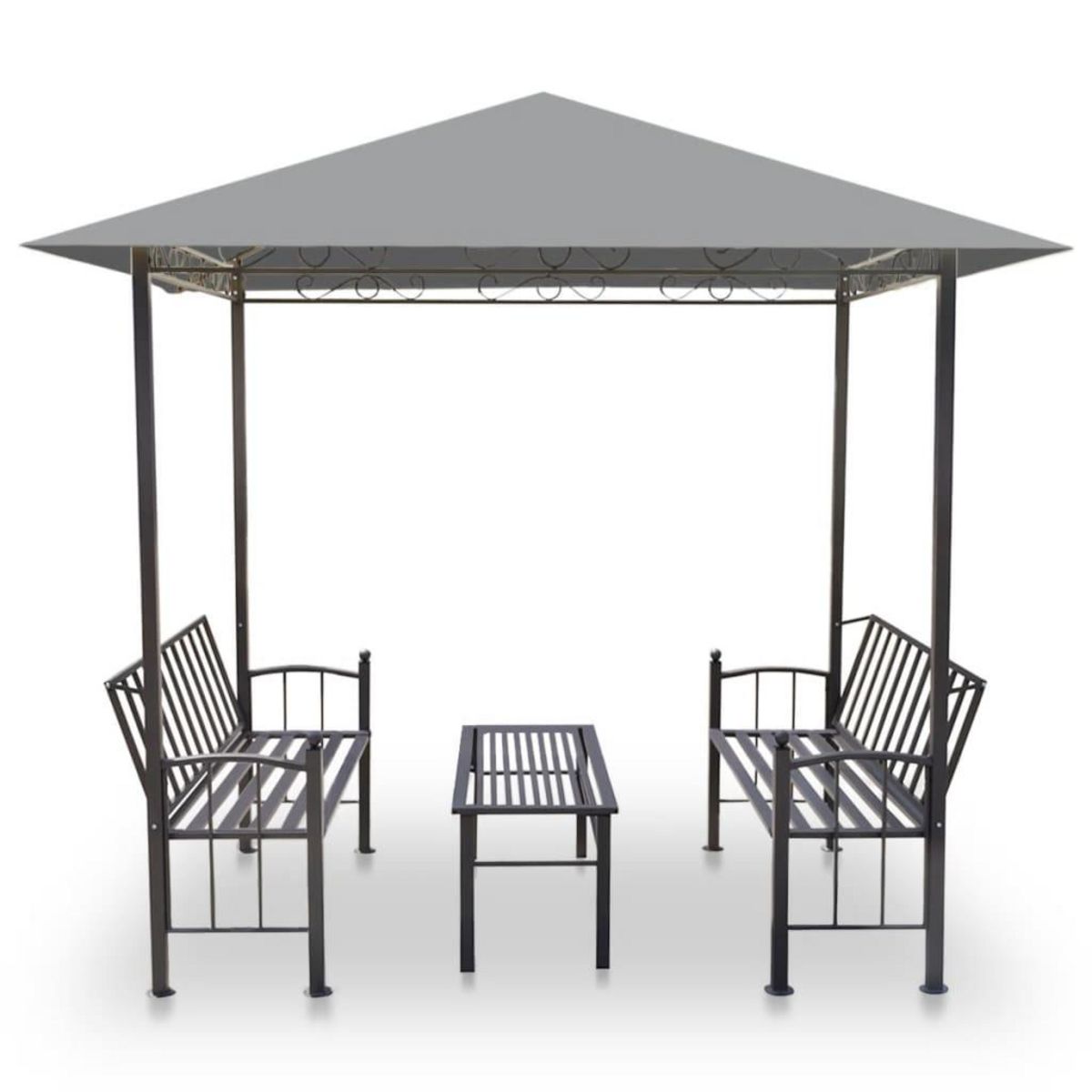 VIDAXL Chapiteau de jardin avec table et bancs 2,5x1,5x2,4m Anthracite