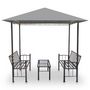 Voir la diapositive 3 : VIDAXL Chapiteau de jardin avec table et bancs 2,5x1,5x2,4m Anthracite
