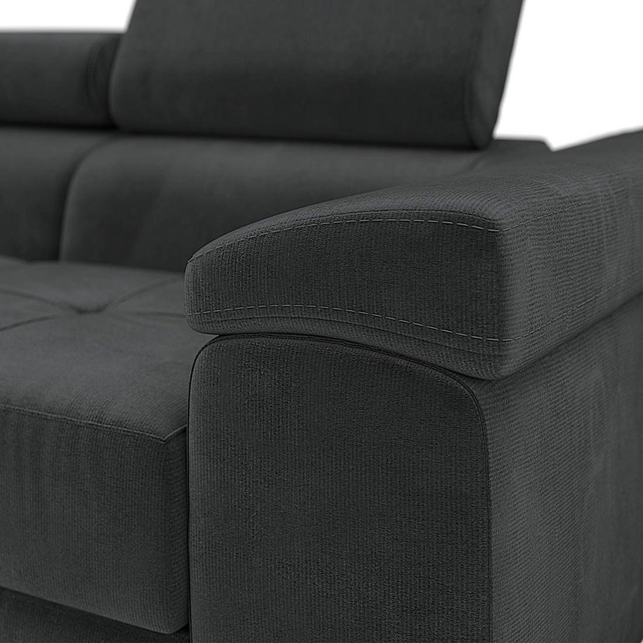Voir la diapositive 3 : BEST MOBILIER Pablo - canapé droit 2 places avec têtières ajustables - en velours